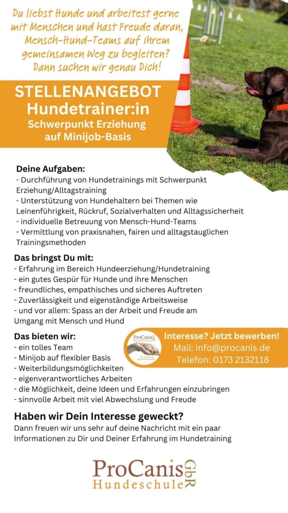 Stellenangebot Hundetrainer:in Minijob